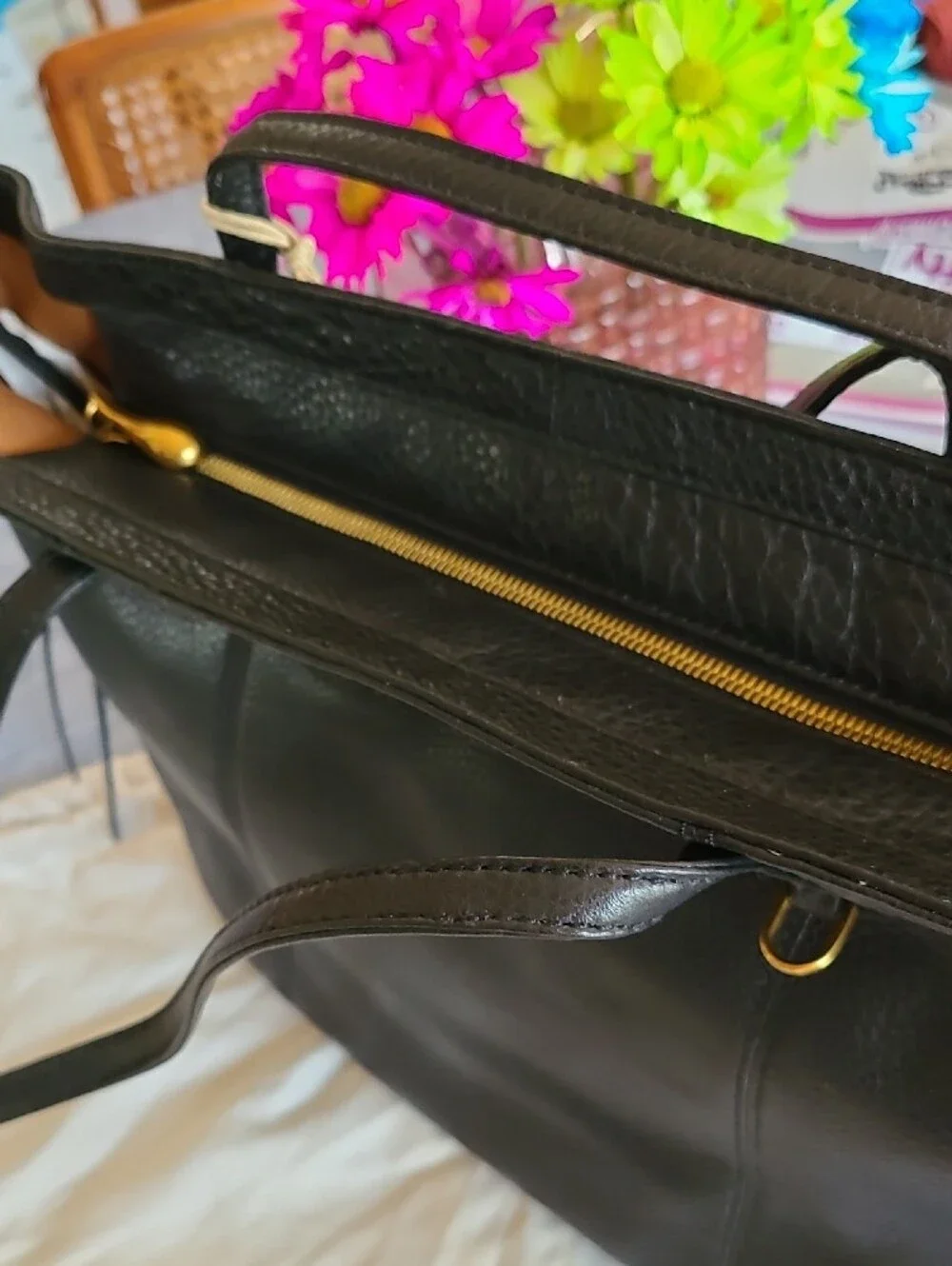 HOBO Black Pebbled Leather Shoulder Tote